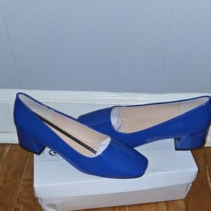 Elegant Blue Women's Block Heel Shoes